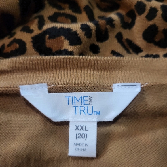 NWT Time And True Womens Leopard Print Button Up Cardigan Sweater Size XXL - Picture 3 of 7